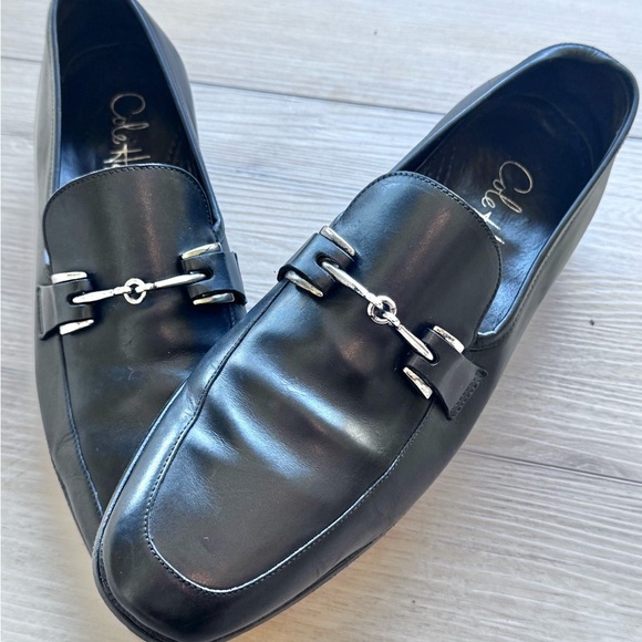 Cole Haan Other - Cole Haan Black Leather Slip-On Shoes with Silver Detailing